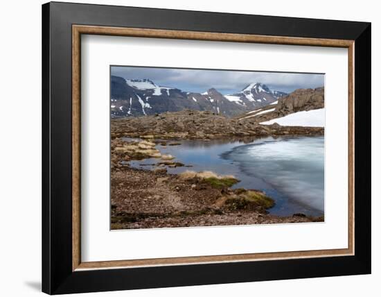 Ice Melting on a Mountain Pass, Strandir, West Fjords, Iceland, Polar Regions-Ethel Davies-Framed Photographic Print