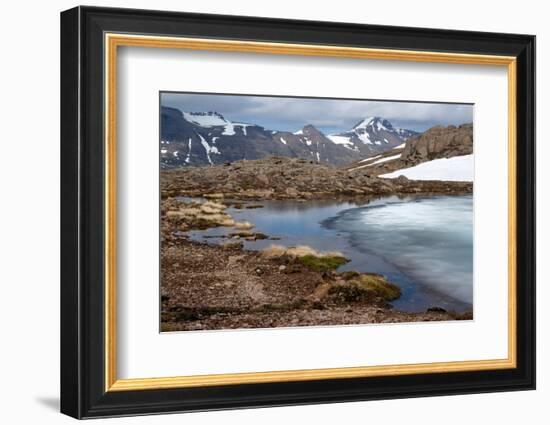 Ice Melting on a Mountain Pass, Strandir, West Fjords, Iceland, Polar Regions-Ethel Davies-Framed Photographic Print