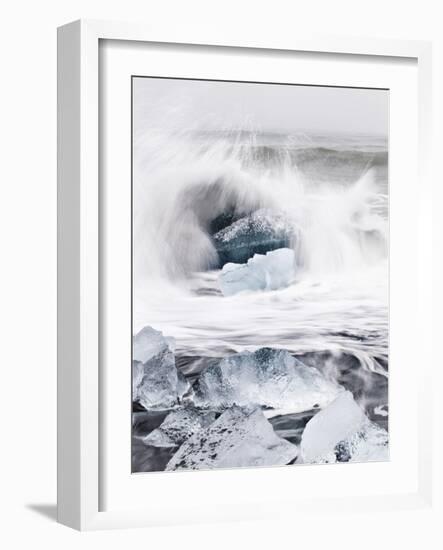 Ice on Jokulsa Beach, Iceland-Nadia Isakova-Framed Photographic Print