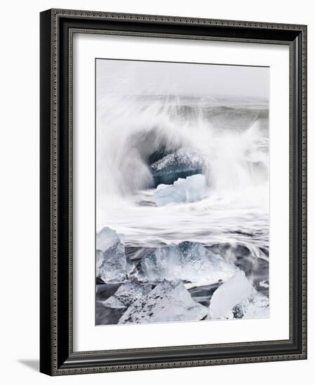 Ice on Jokulsa Beach, Iceland-Nadia Isakova-Framed Photographic Print