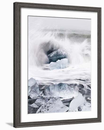 Ice on Jokulsa Beach, Iceland-Nadia Isakova-Framed Photographic Print