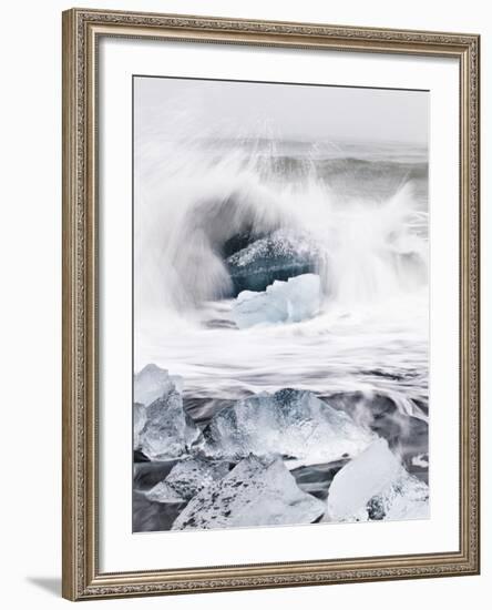 Ice on Jokulsa Beach, Iceland-Nadia Isakova-Framed Photographic Print