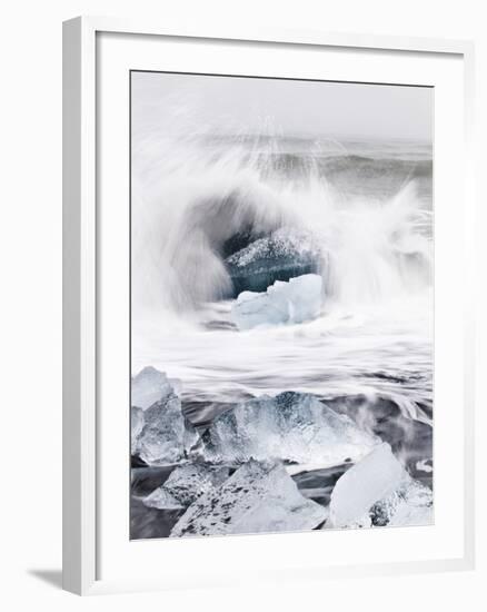 Ice on Jokulsa Beach, Iceland-Nadia Isakova-Framed Photographic Print