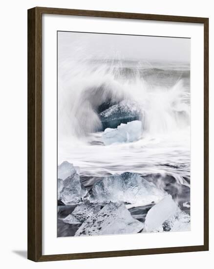 Ice on Jokulsa Beach, Iceland-Nadia Isakova-Framed Photographic Print