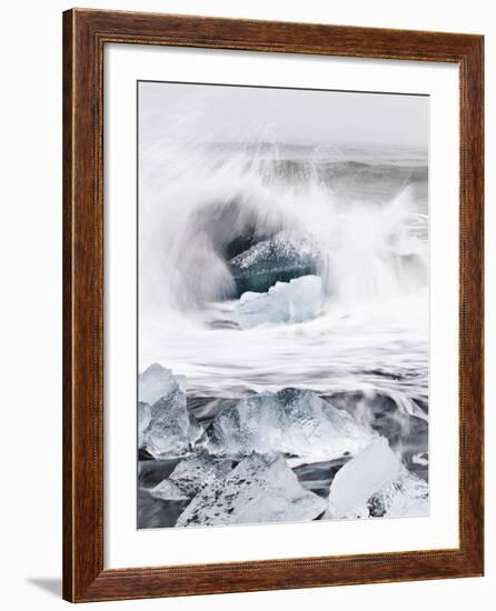 Ice on Jokulsa Beach, Iceland-Nadia Isakova-Framed Photographic Print