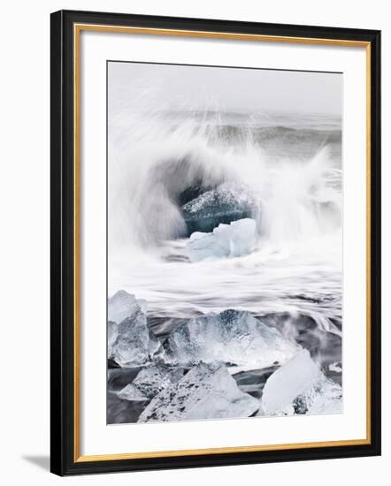 Ice on Jokulsa Beach, Iceland-Nadia Isakova-Framed Photographic Print