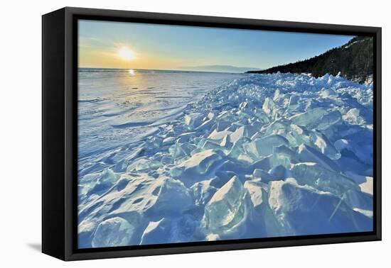 Ice Pile Of Broken Shelf Ice, Near The Shore Of Lake Baikal, Siberia, Russia, March-Olga Kamenskaya-Framed Premier Image Canvas