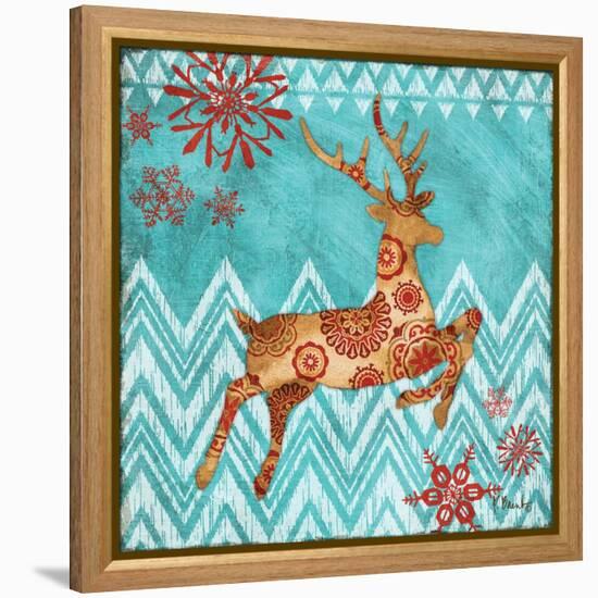 Ice Reindeer Dance I-Paul Brent-Framed Stretched Canvas