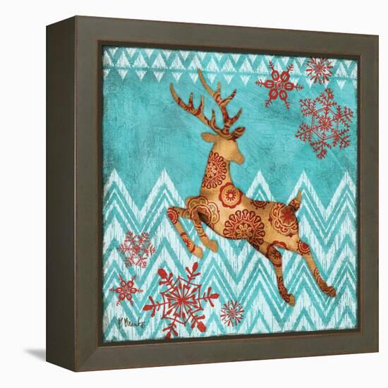 Ice Reindeer Dance II-Paul Brent-Framed Stretched Canvas