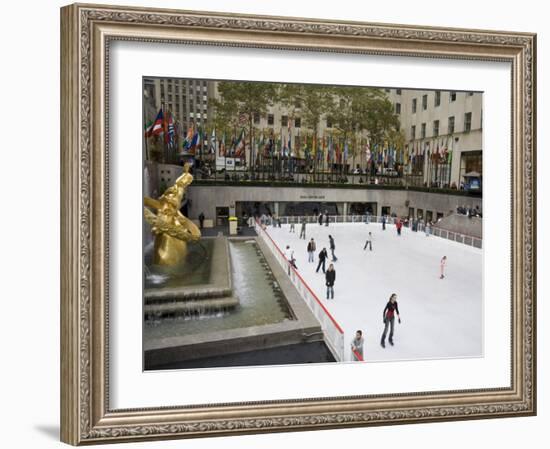 Ice Rink at Rockefeller Center, Mid Town Manhattan, New York City, New York, USA-R H Productions-Framed Photographic Print