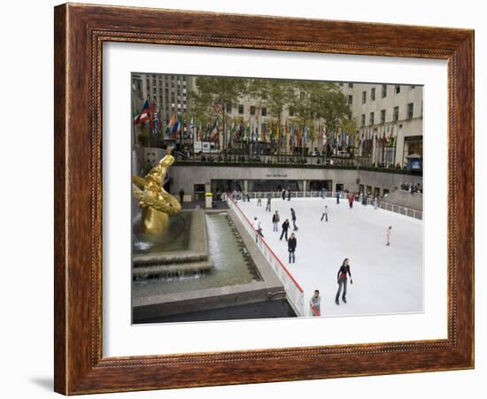 Ice Rink at Rockefeller Center, Mid Town Manhattan, New York City, New York, USA-R H Productions-Framed Photographic Print