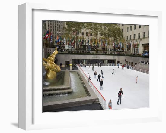 Ice Rink at Rockefeller Center, Mid Town Manhattan, New York City, New York, USA-R H Productions-Framed Photographic Print