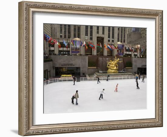 Ice Rink at Rockefeller Center, Mid Town Manhattan, New York City, New York, USA-R H Productions-Framed Photographic Print