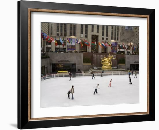 Ice Rink at Rockefeller Center, Mid Town Manhattan, New York City, New York, USA-R H Productions-Framed Photographic Print