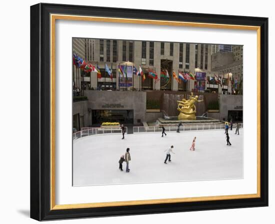 Ice Rink at Rockefeller Center, Mid Town Manhattan, New York City, New York, USA-R H Productions-Framed Photographic Print