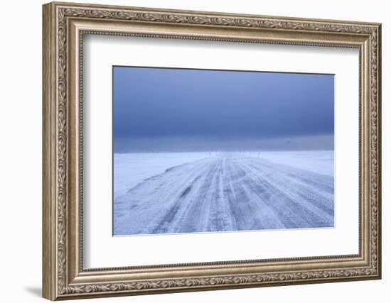 Ice Road in Bad Weather, Longyearbyen, Spitsbergen, Svalbard, Arctic Circle, Norway, Scandinavia-Stephen Studd-Framed Photographic Print