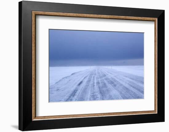 Ice Road in Bad Weather, Longyearbyen, Spitsbergen, Svalbard, Arctic Circle, Norway, Scandinavia-Stephen Studd-Framed Photographic Print