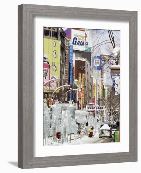 Ice Sculptures in Susukino Street, Yuki Matsuri (Snow Festival), Sapporo, Hokkaido, Japan-Tony Waltham-Framed Photographic Print