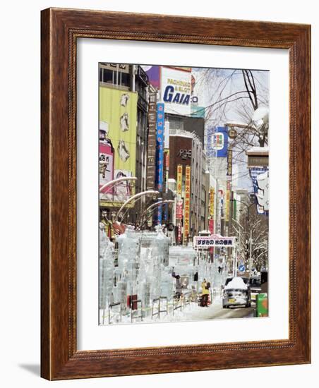 Ice Sculptures in Susukino Street, Yuki Matsuri (Snow Festival), Sapporo, Hokkaido, Japan-Tony Waltham-Framed Photographic Print