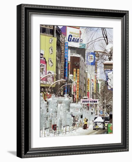 Ice Sculptures in Susukino Street, Yuki Matsuri (Snow Festival), Sapporo, Hokkaido, Japan-Tony Waltham-Framed Photographic Print