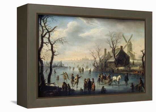 Ice Skaters, 17th Century-Klaes Molenaer-Framed Premier Image Canvas