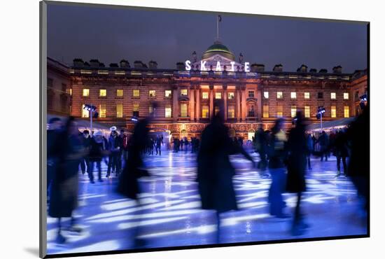 Ice Skaters at Somerset House Ice Rink London England UK-Peter Adams-Mounted Photographic Print