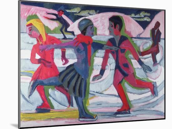 Ice Skaters-Ernst Ludwig Kirchner-Mounted Giclee Print