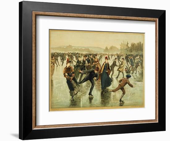 Ice Skating, C1886-L. Prang-Framed Giclee Print