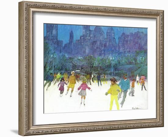 "Ice Skating in Central Park," January 5, 1963-Frank Mullins-Framed Giclee Print
