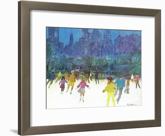 "Ice Skating in Central Park," January 5, 1963-Frank Mullins-Framed Giclee Print