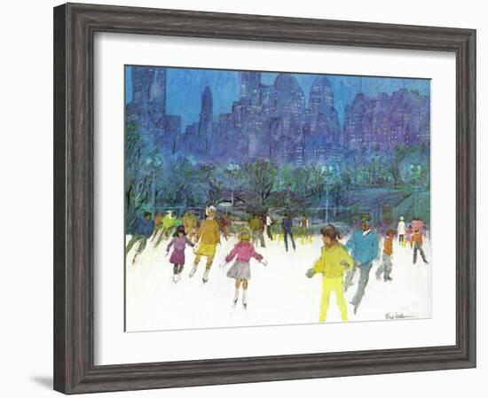 "Ice Skating in Central Park," January 5, 1963-Frank Mullins-Framed Giclee Print