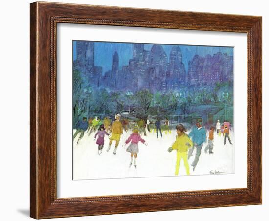 "Ice Skating in Central Park," January 5, 1963-Frank Mullins-Framed Giclee Print