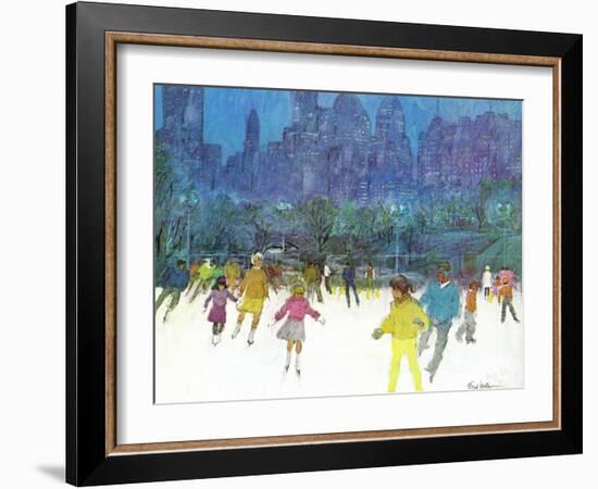 "Ice Skating in Central Park," January 5, 1963-Frank Mullins-Framed Giclee Print