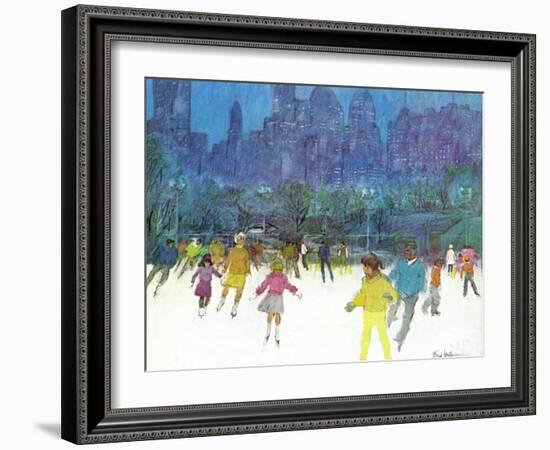 "Ice Skating in Central Park," January 5, 1963-Frank Mullins-Framed Giclee Print