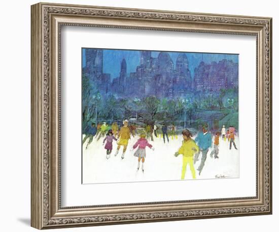 "Ice Skating in Central Park," January 5, 1963-Frank Mullins-Framed Giclee Print