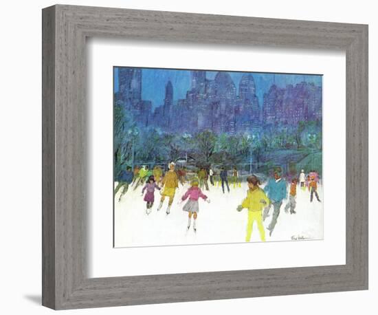 "Ice Skating in Central Park," January 5, 1963-Frank Mullins-Framed Giclee Print