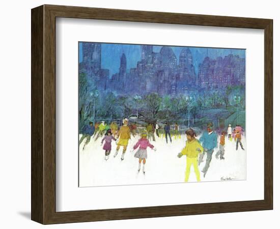 "Ice Skating in Central Park," January 5, 1963-Frank Mullins-Framed Giclee Print