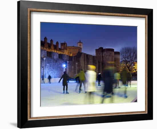 Ice Skating in Winter, Tower of London, London, England, United Kingdom, Europe-Alan Copson-Framed Photographic Print