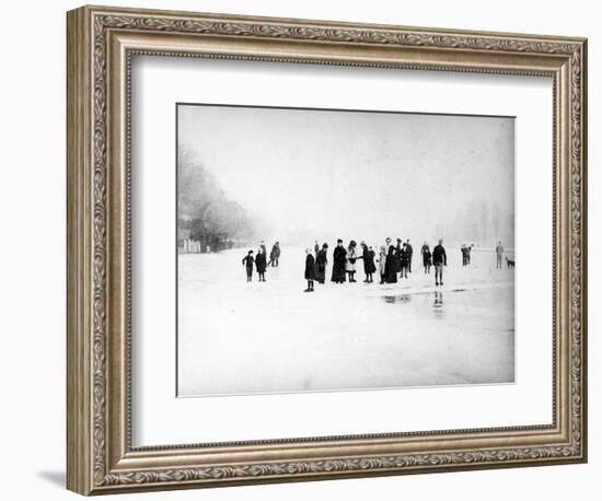 Ice Skating on the Fens, C.1870-99-null-Framed Photographic Print