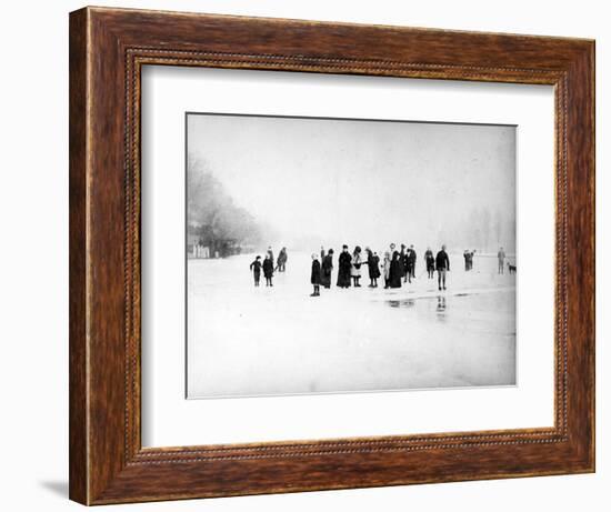 Ice Skating on the Fens, C.1870-99-null-Framed Photographic Print