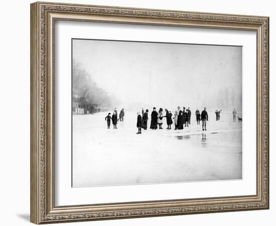 Ice Skating on the Fens, C.1870-99-null-Framed Photographic Print