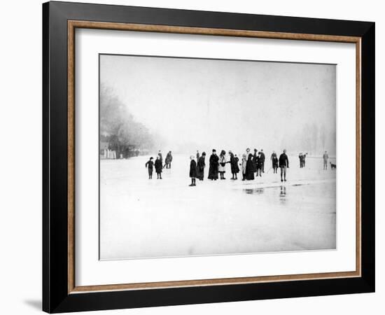 Ice Skating on the Fens, C.1870-99-null-Framed Photographic Print