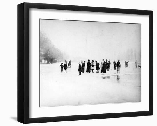 Ice Skating on the Fens, C.1870-99-null-Framed Photographic Print