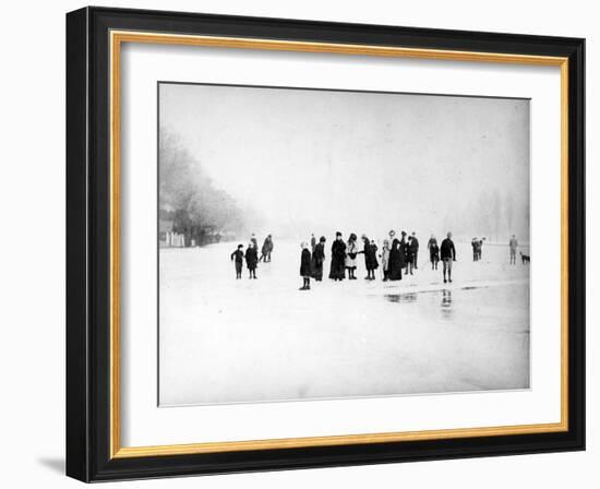 Ice Skating on the Fens, C.1870-99-null-Framed Photographic Print