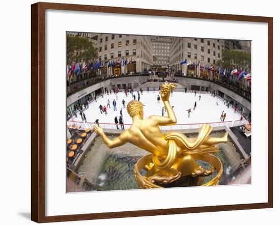 Ice Skating Rink Below the Rockefeller Centre Building on Fifth Avenue, New York City, New York, Un-Gavin Hellier-Framed Photographic Print