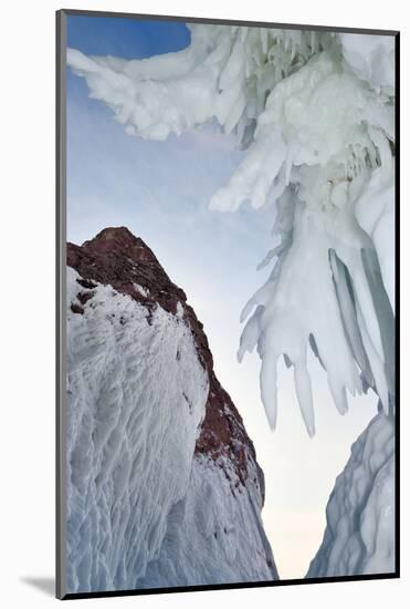 Ice Splash Out Formation With Icicles, Lake Baikal, Siberia, Russia, March-Olga Kamenskaya-Mounted Photographic Print