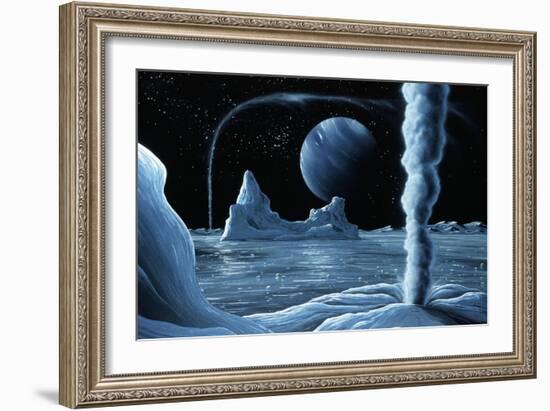 Ice Volcanoes on Triton, Artwork-Richard Bizley-Framed Photographic Print