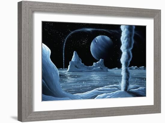 Ice Volcanoes on Triton, Artwork-Richard Bizley-Framed Photographic Print