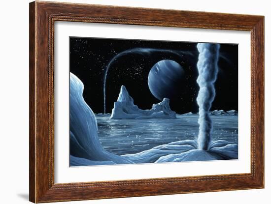 Ice Volcanoes on Triton, Artwork-Richard Bizley-Framed Photographic Print