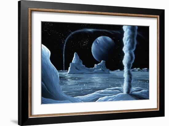 Ice Volcanoes on Triton, Artwork-Richard Bizley-Framed Photographic Print